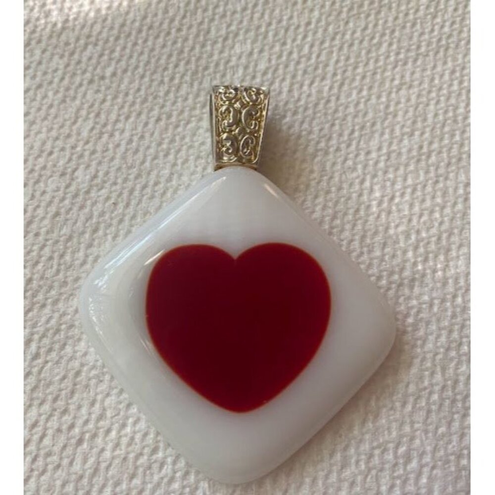 Homemade Triangle Heart Pendant‎ Medium Size.